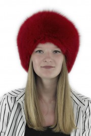 Women Winter Real Fox Fur Russian Davy Crockett Hat with Tail