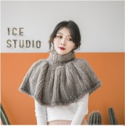 Real Knitted Mink Fur Bolero Stole Poncho Cape Mink Shawl Wrap