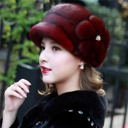 Fashion Mink Fur Cap for Women