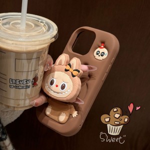 Suitable for Apple 16promax Sit-Stand Labooboo Doll Mobile Phone Case iPhone16/15/14/13pro o Cartoon