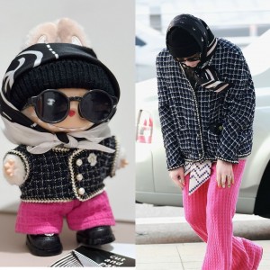 (Clothes only) Labooboo Doll 17/38/58cm Clothes Seven-Piece Set G-Dragon GD Airport Style Headscarf Style Doll Clothes