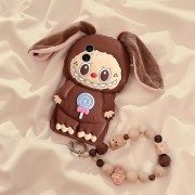 Labooboo Doll Apple Silicone Phone Case Shockproof Brown Ears + Single Shell