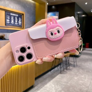 Labooboo Doll Apple Phone Case Anti-drop Pink Phone Case + Handle Strap