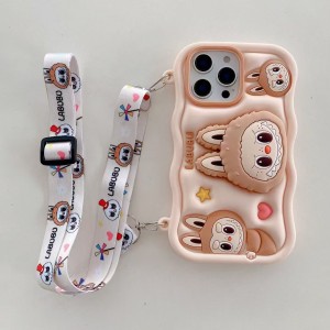 Labooboo Doll Apple Phone Case Light Brown [With Lanyard]