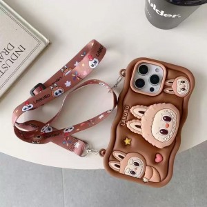 Labooboo Doll Apple Phone Case Dark Brown [With Lanyard]