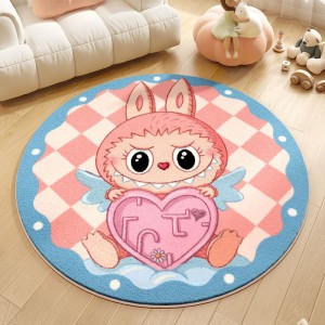 Labooboo Doll Round Crystal Velvet Living Room Mat
